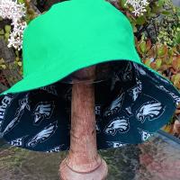 Philadelphia Eagles Bucket Hat, Reversible to Kelly Green, Sizes S-XXL, Unisex, Handmade, fishing hat, sun hat, floppy hat