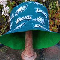 Philadelphia Eagles Bucket Hat, Reversible to Kelly Green, Sizes S-XXL, Unisex, Handmade, fishing hat, sun hat, floppy hat