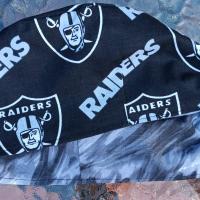 Toggle Cord Lock Reversible Las Vegas Raiders scrub cap, handmade, adjustable, unisex, nurse, technician, food service, football