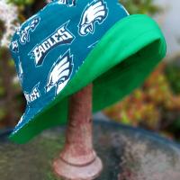 Philadelphia Eagles Bucket Hat, Reversible to Kelly Green, Sizes S-XXL, Unisex, Handmade, fishing hat, sun hat, floppy hat