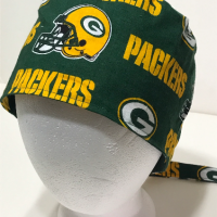 Reversible Green Bay Packers & Camouflage scrub cap, tie back, Wisconsin, cotton, skull cap, welding cap, for nurse tech technician doctor, handmade