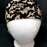 3” Wide Flying Bats headband for Halloween, hair wrap, top knot, hair tie, pin up, retro, rockabilly, hat band, black and tan