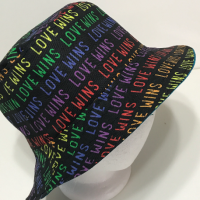 Love Wins Bucket Hat, Rainbow, LGBTQ, Pride, Reversible, Adult Size LARGE, cotton, summer hat, fishing hat, sun hat, floppy hat