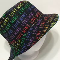 Love Wins Bucket Hat, Rainbow, LGBTQ, Pride, Reversible, Adult Size Large, cotton, summer hat, fishing hat, sun hat, floppy hat