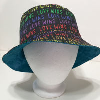 Love Wins Bucket Hat, Rainbow, LGBTQ, Pride, Reversible, Adult Size Large, cotton, summer hat, fishing hat, sun hat, floppy hat