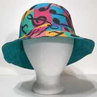 Music Theme Bucket Hat, Multicolor, Music Notes, Reversible, S-XXL, adults or older children, summer hat, fishing hat, sun hat, floppy hat