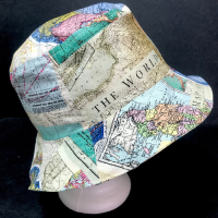 Map Theme Bucket Hat, Reversible, World Travel, Geography, Tourist Hat, Cruise Hat, Traveler Gift, Cartography