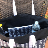 Old English D canvas heavy duty tote bag set, includes zipper pouch & fob