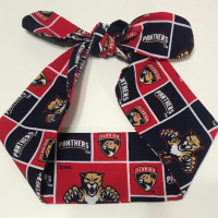 3” Wide Florida Panthers headband, handmade, hair wrap, hair tie, head wrap, pin up, hair tie, neckerchief, retro, rockabilly, cotton, hockey
