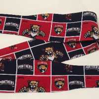 3” Wide Florida Panthers headband, self tie, handmade, hair wrap, hair tie, head wrap, pin up style, hair tie, retro, hockey