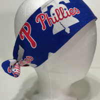 3” wide Philadelphia Phillies hair tie, hair wrap, headband, pin up, self tie, scarf, neckerchief, retro, rockabilly