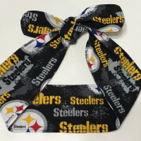 3” wide Pittsburgh Steelers headband, self tie, pin up style, scarf, bandana, retro style, rockabilly, handmade