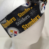 3” wide Pittsburgh Steelers hair tie, headband, pin up, self tie, scarf, neckerchief, retro, rockabilly, handmade