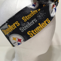 3” wide Pittsburgh Steelers headband, self tie, pin up style, scarf, bandana, retro style, rockabilly, handmade