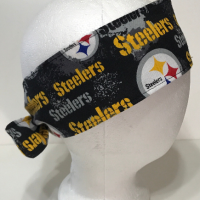 3” wide Pittsburgh Steelers headband, self tie, pin up style, scarf, bandana, retro style, rockabilly, handmade