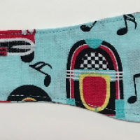3” Wide 50's Malt Shop Theme rockabilly head band, hair wrap, headband, pin up scarf, hair tie, retro diner music cars jukebox, red black white aqua