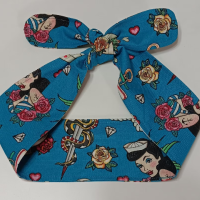 3” Wide Sailor Tattoo Theme, skulls, headband, hair wrap, hair tie, head wrap, scarf, pin up, retro, rockabilly stye
