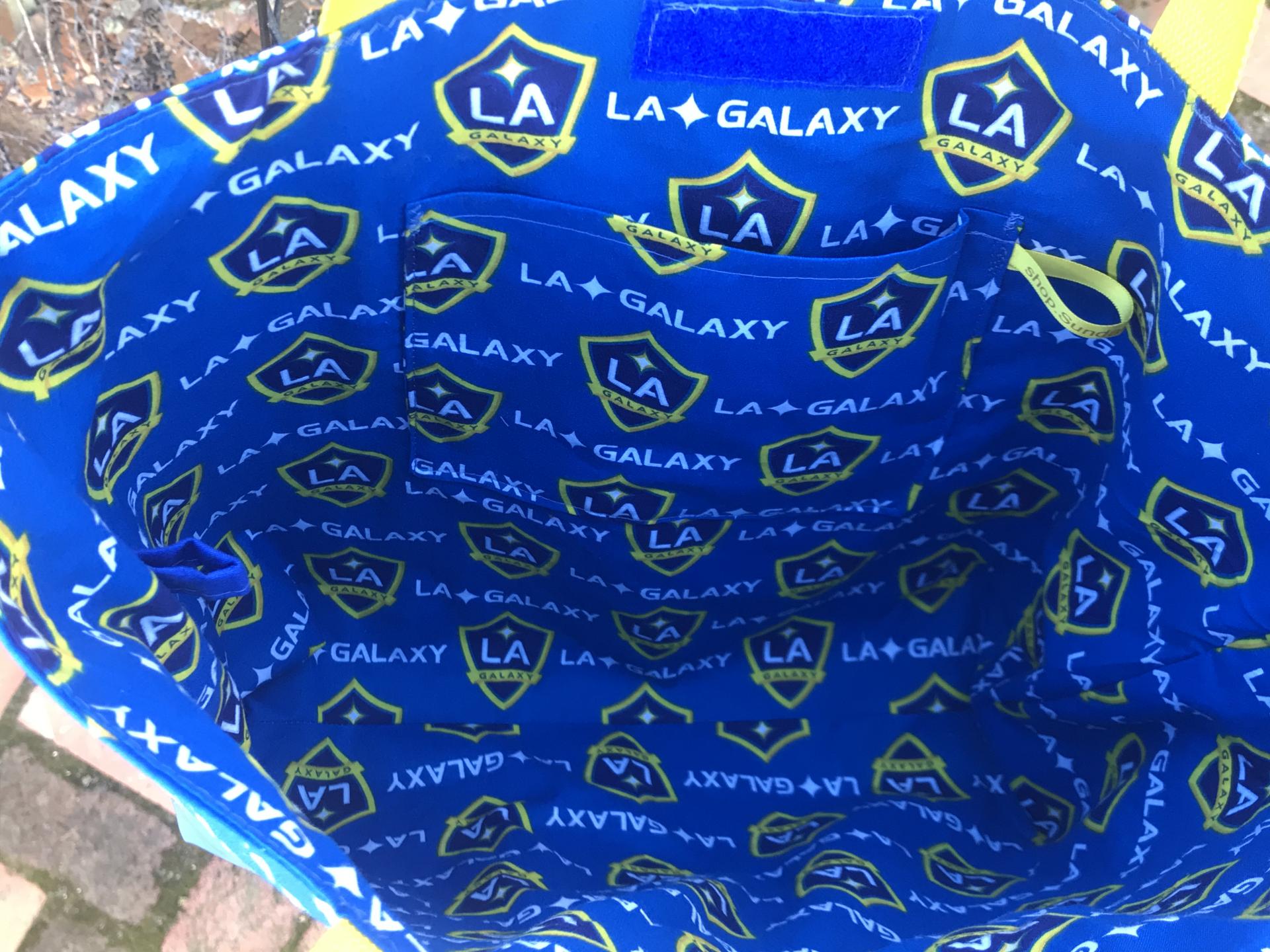 Lining is LA Galaxy print fabric, and has one slip pocket