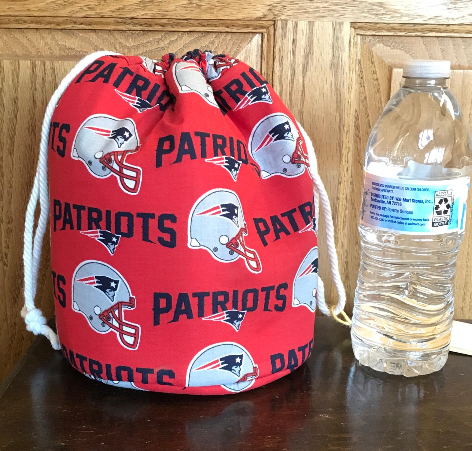 NE Patriots Drawstring Cinch Bag w/ Pockets