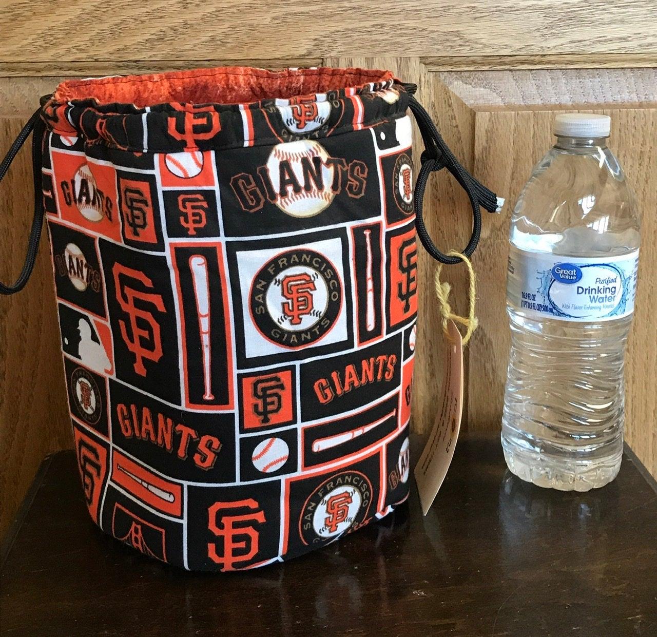 SF Giants Drawstring Cinch Bag w/ Pockets, Gift Bag, Toiletries, Games, Beach, Car, Travel, Cosmetics, Snacks, Dorm, Bath, Handmade MLB Bag