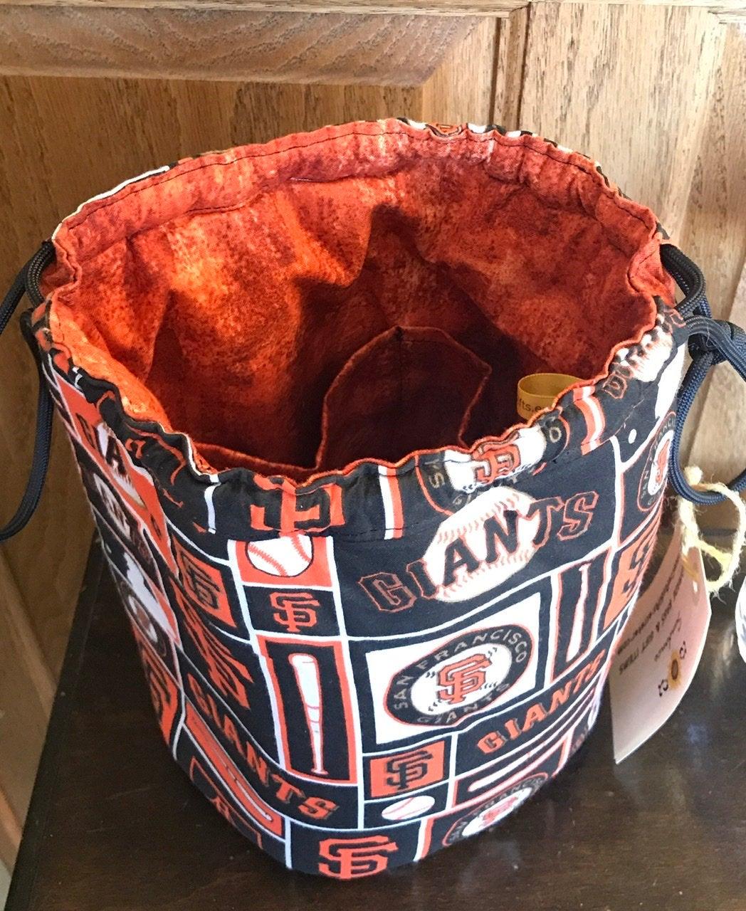 SF Giants Drawstring Cinch Bag w/ Pockets, Gift Bag, Toiletries, Games, Beach, Car, Travel, Cosmetics, Snacks, Dorm, Bath, Handmade MLB Bag