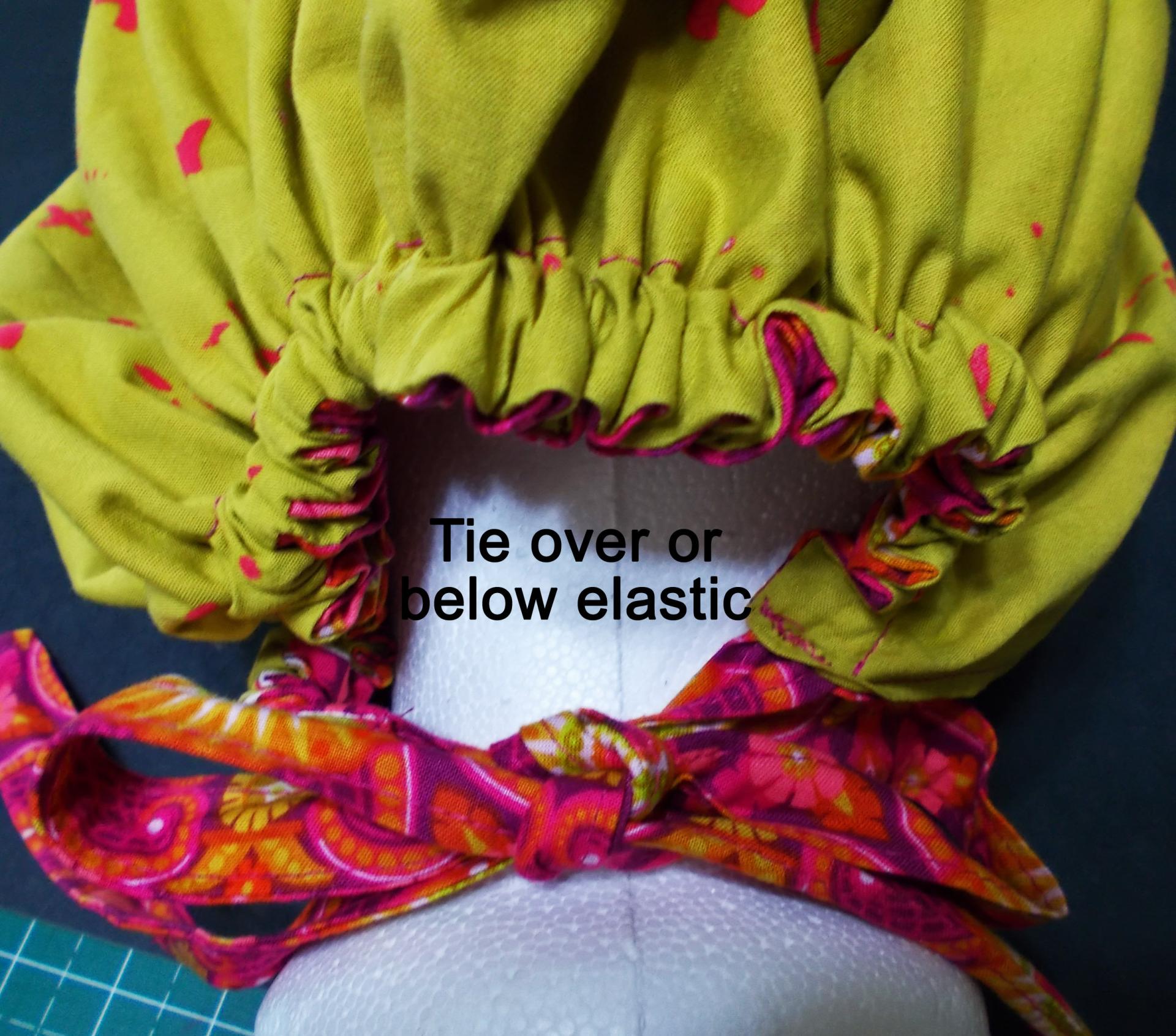 Reversible scrub cap short & medium length hair, ties, pony tail, nurse tech technician doctor medical chemo hat head cover watercolor white