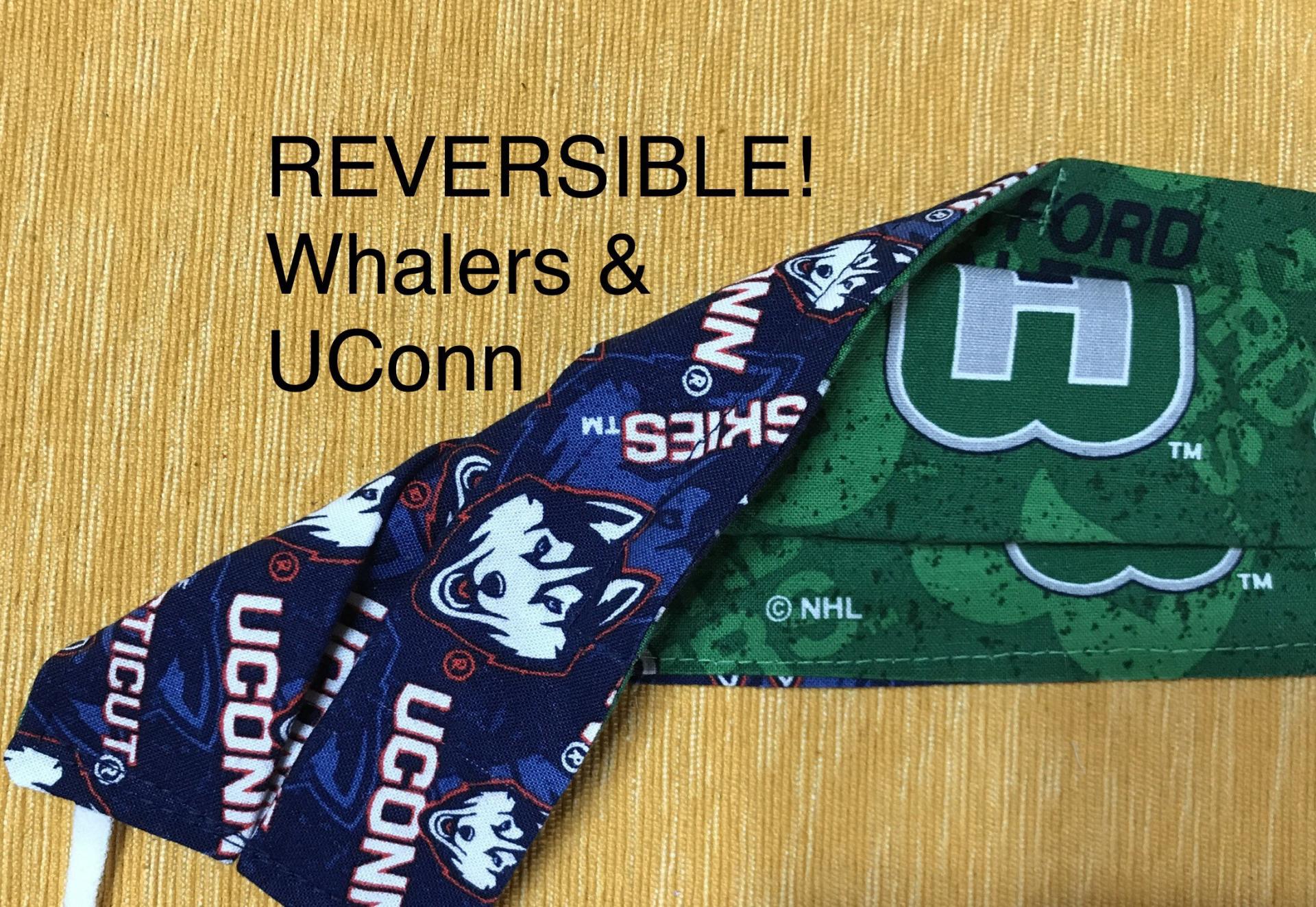 Hartford Whalers UConn Huskies Reversible Face Mask
