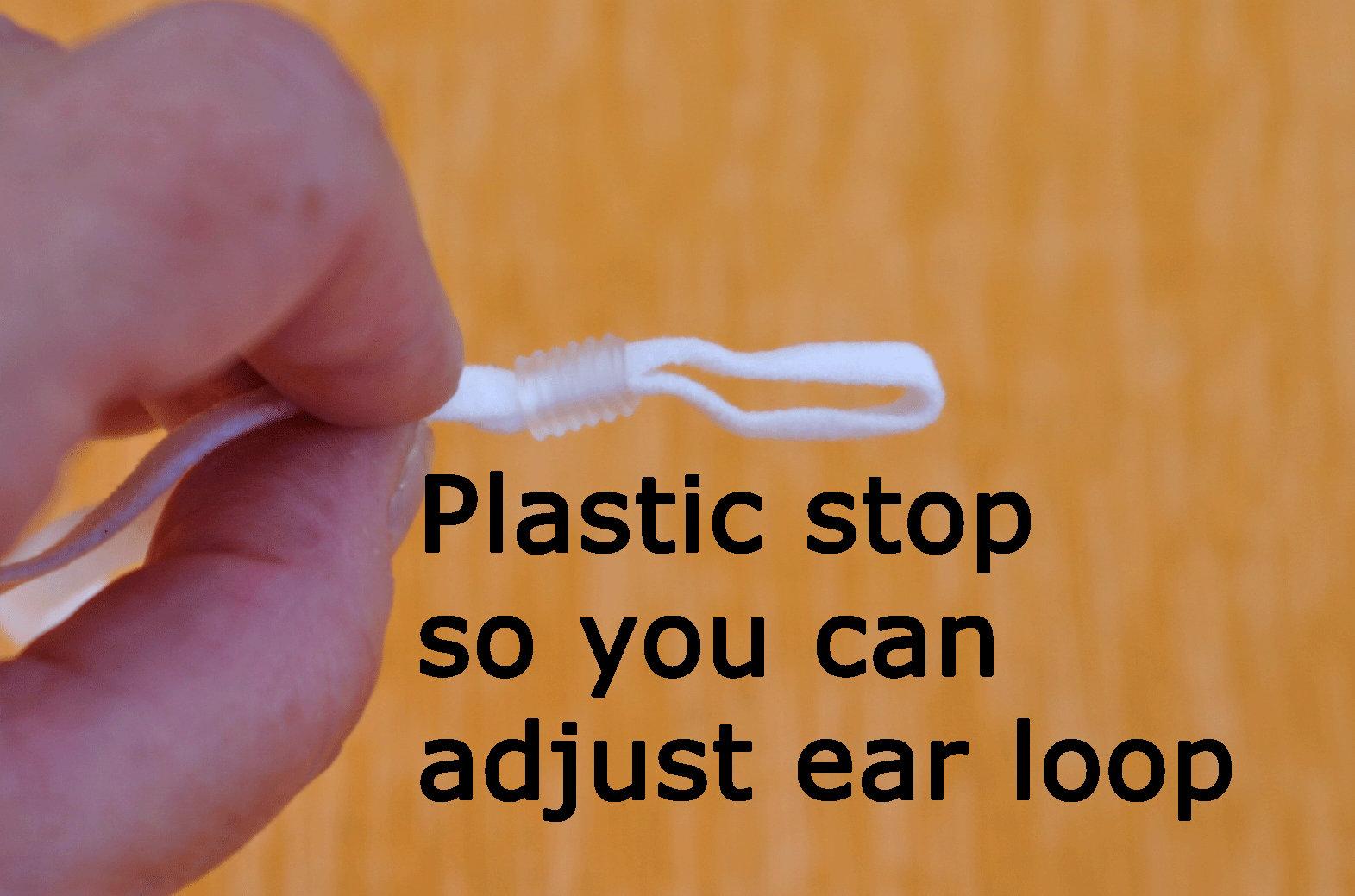 Ear loops have silicone adjusters