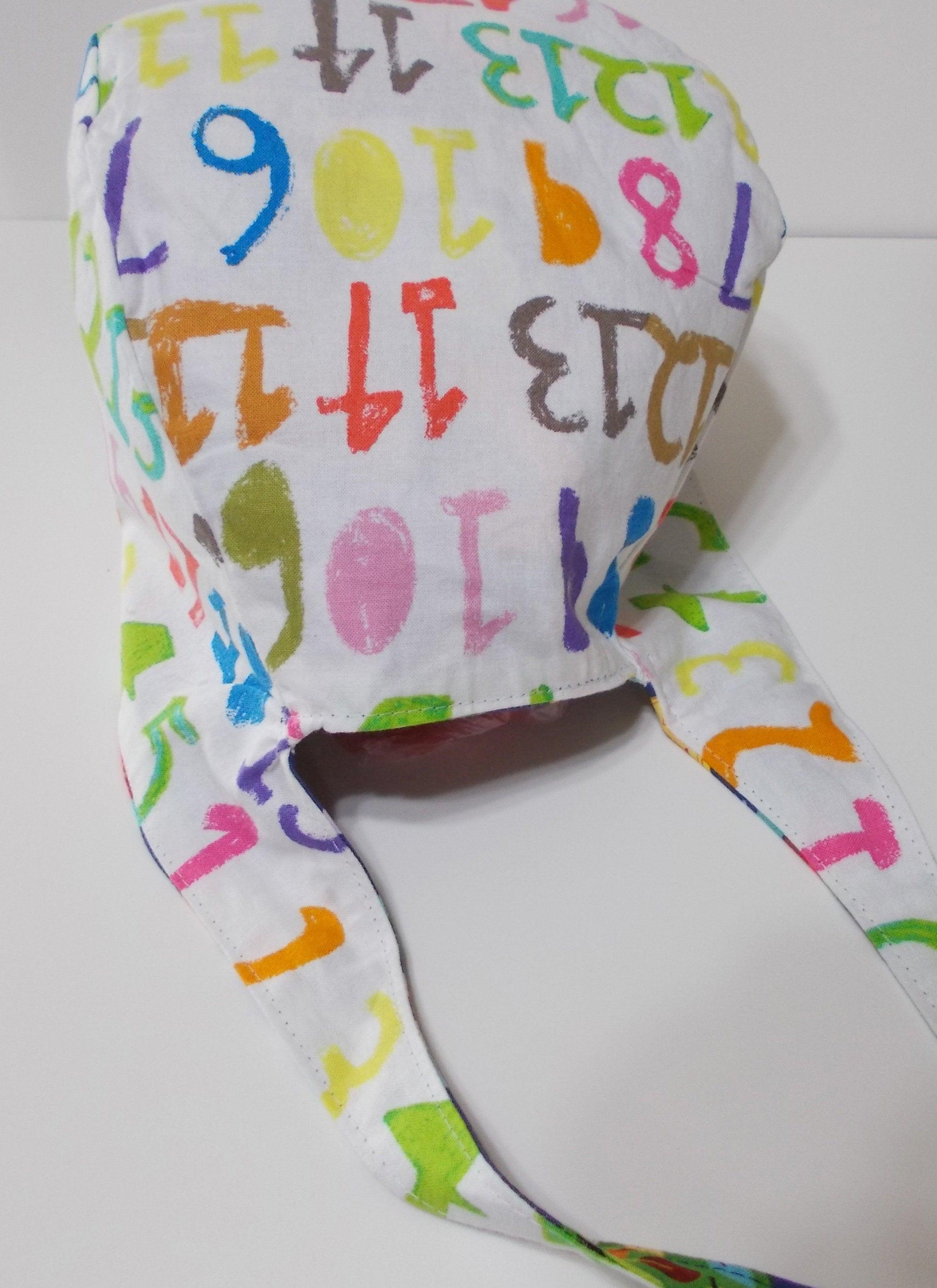 Bilingual Reversible Unisex scrub cap, tie back