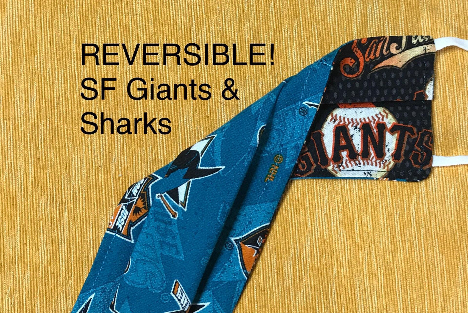 SF Giants & San Jose Sharks Reversible Face Mask