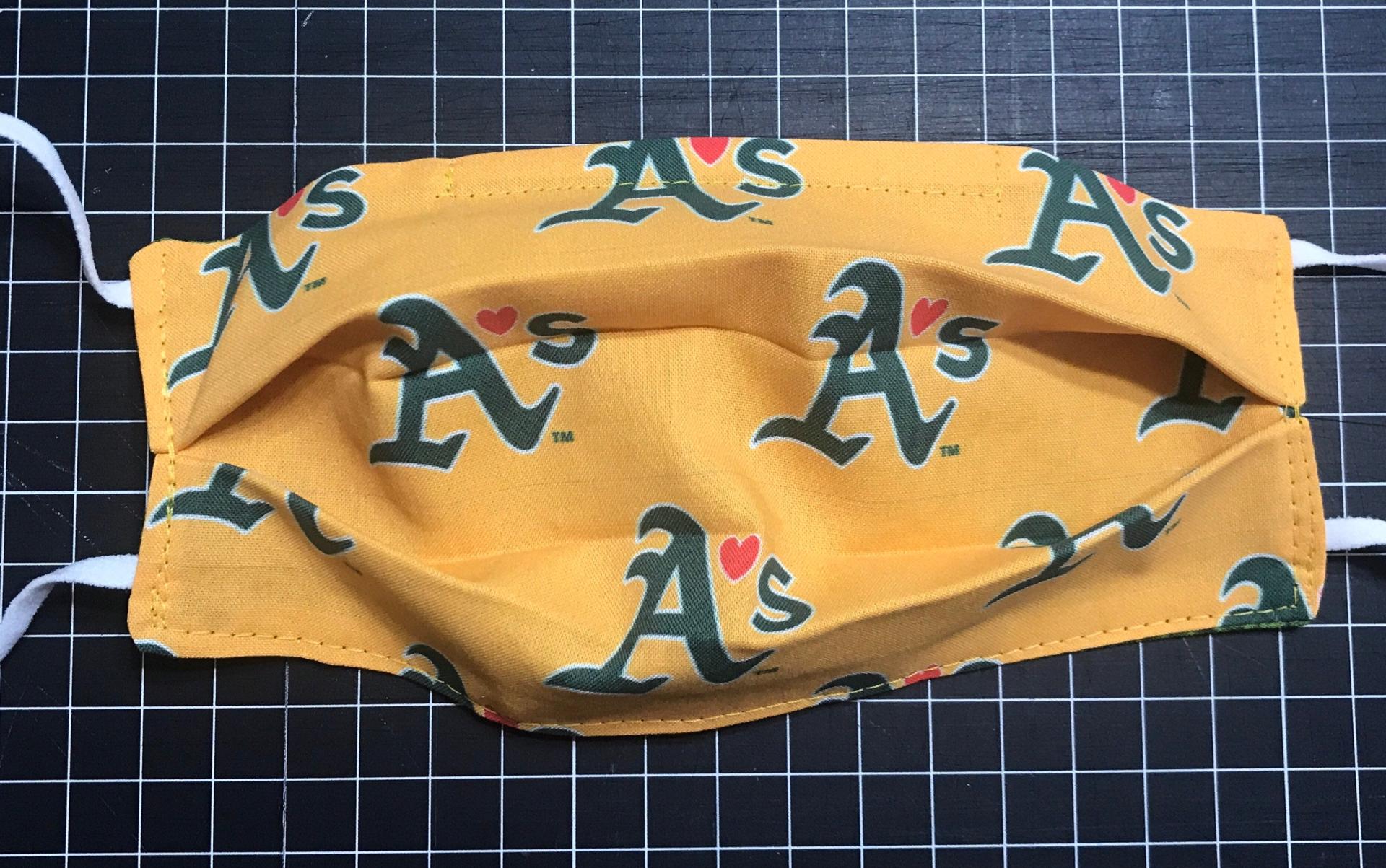 Oakland A's Reversible Pleated Face Mask