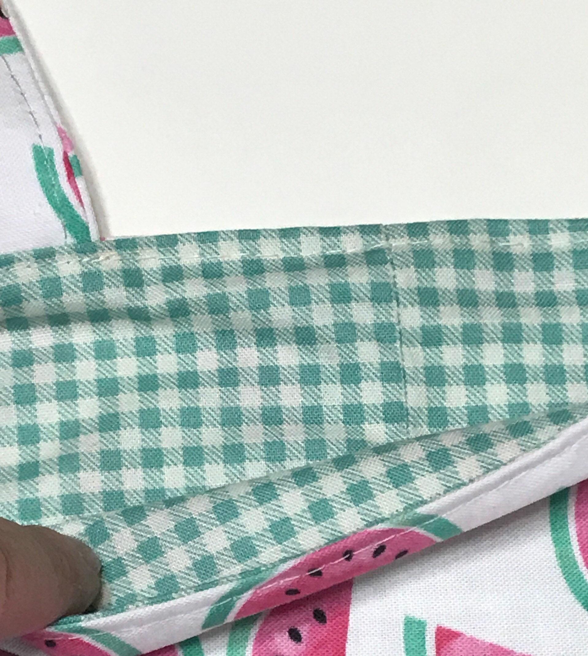 Lining is green gingham check