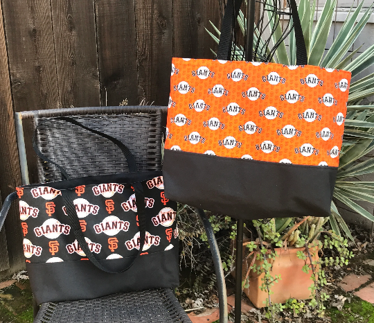 SF Giants tote bag, canvas bottom and lining