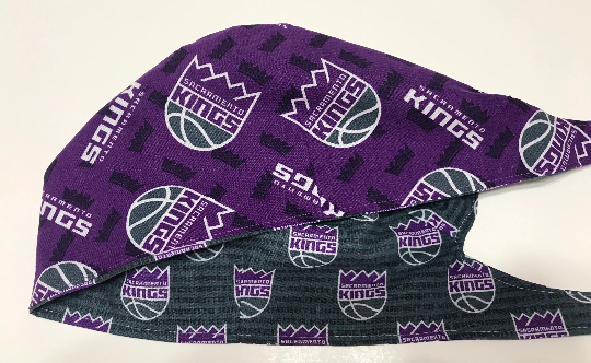Unisex Reversible Sacramento Kings scrub cap, tie back