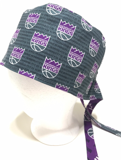 Unisex Reversible Sacramento Kings scrub cap, tie back