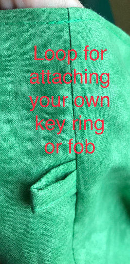 Loop for attaching your own key ring or fob (not included)