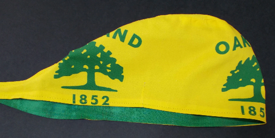 Reversible Unisex Oakland City Flag 1852 scrub cap, tie back