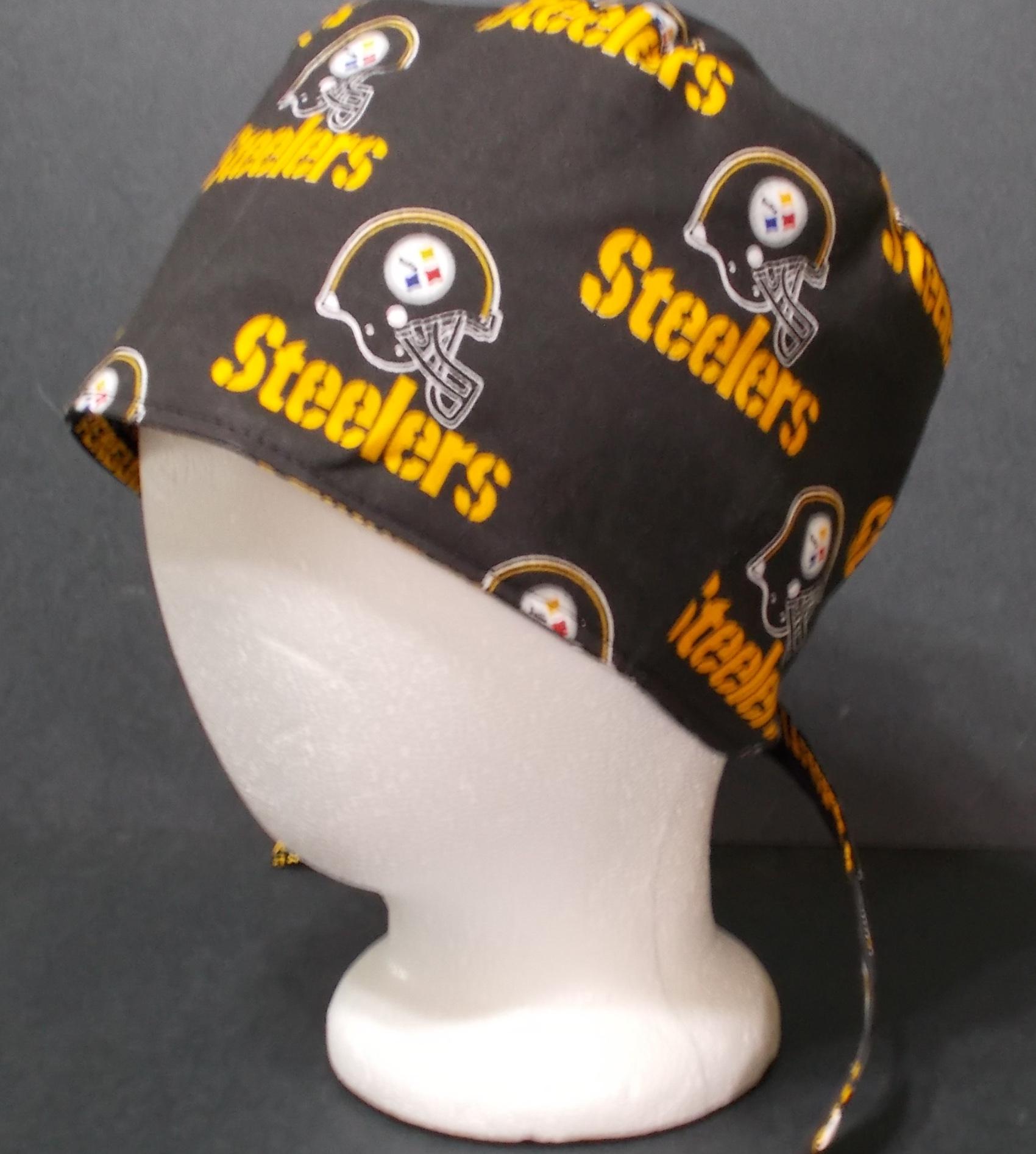 Reversible Unisex Pittsburgh Penguins & Steelers tie back scrub skull weld cap