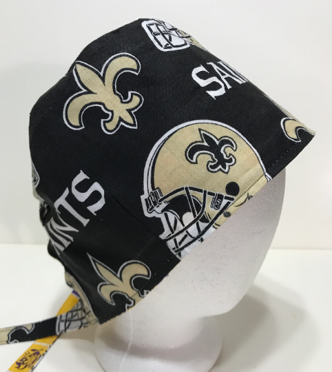Reversible New Orleans Saints and LSU scrub cap, cotton