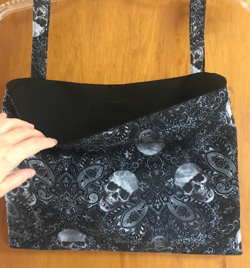 Skulls & Paisley Closet Hanger Hidden Safe Organizer 3 pockets (2 zipper), small locker space storage, skeleton, gothic, spooky, travel