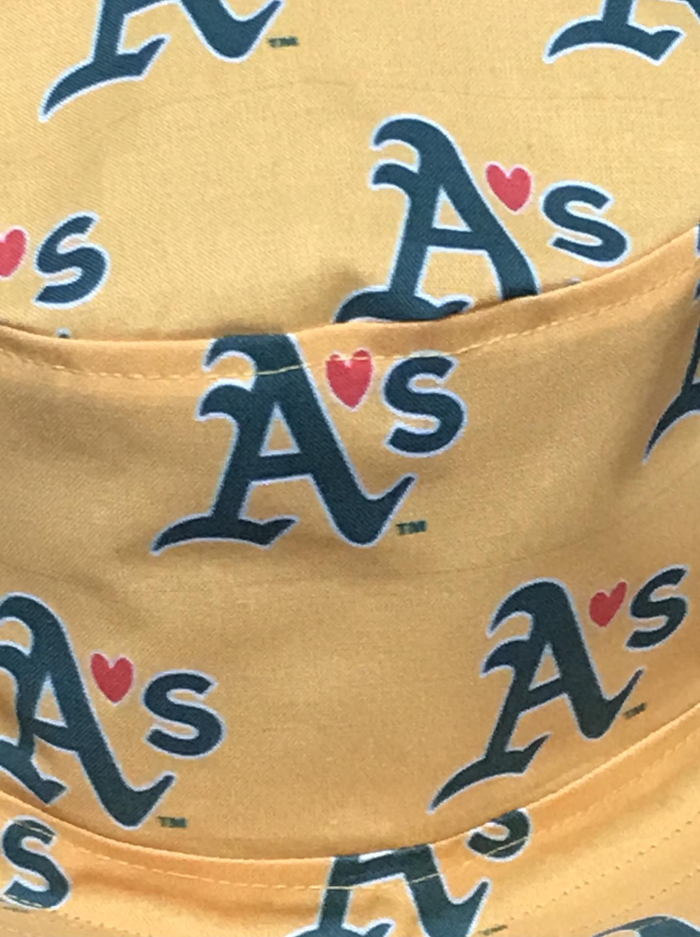 Oakland A’s Theme Bucket Hat, Golden Yellow, Reversible, Unisex Sizes S-XXL, cotton, fishing hat, sun hat, floppy hat, adults or older children