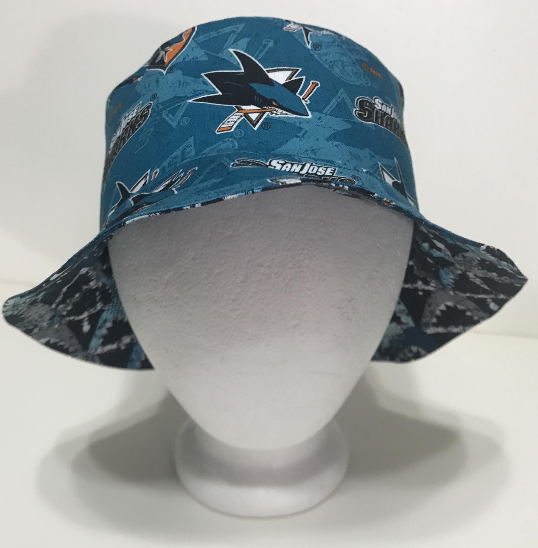 San Jose Sharks Bucket Hat, Reversible, SJ Hockey, Unisex Adult Sizes S-XXL, cotton, summer fishing hat, sun hat, floppy hat