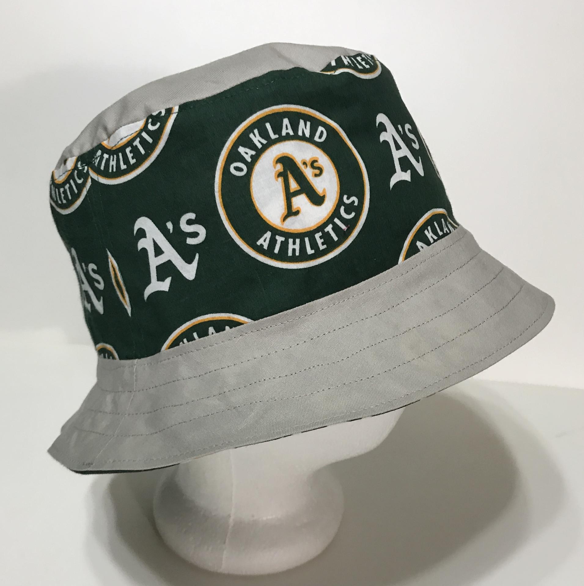 Reversible Oakland A’s Bucket Hat, Home & Away Road Gray Hat, Unisex Adult Sizes S-XXL, cotton, handmade