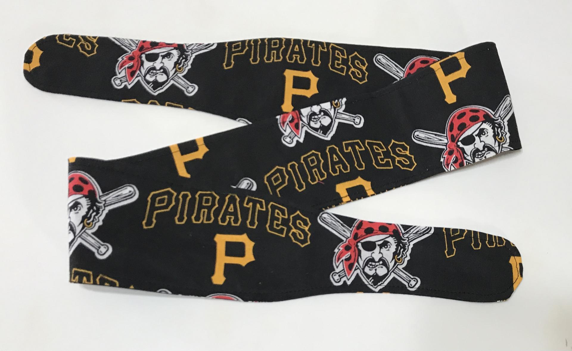 3” wide Pittsburgh Pirates hair tie, headband, pin up, self tie, scarf, neckerchief, retro, rockabilly, handmade