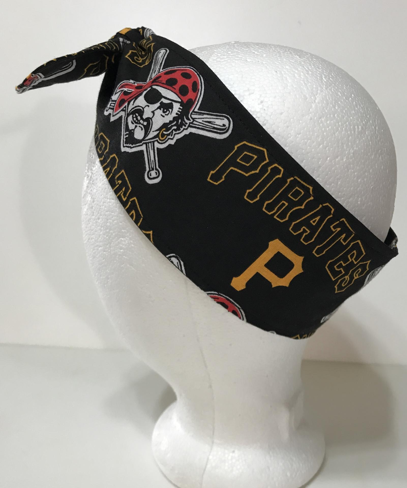 3” wide Pittsburgh Pirates hair tie, headband, pin up, self tie, scarf, neckerchief, retro, rockabilly, handmade