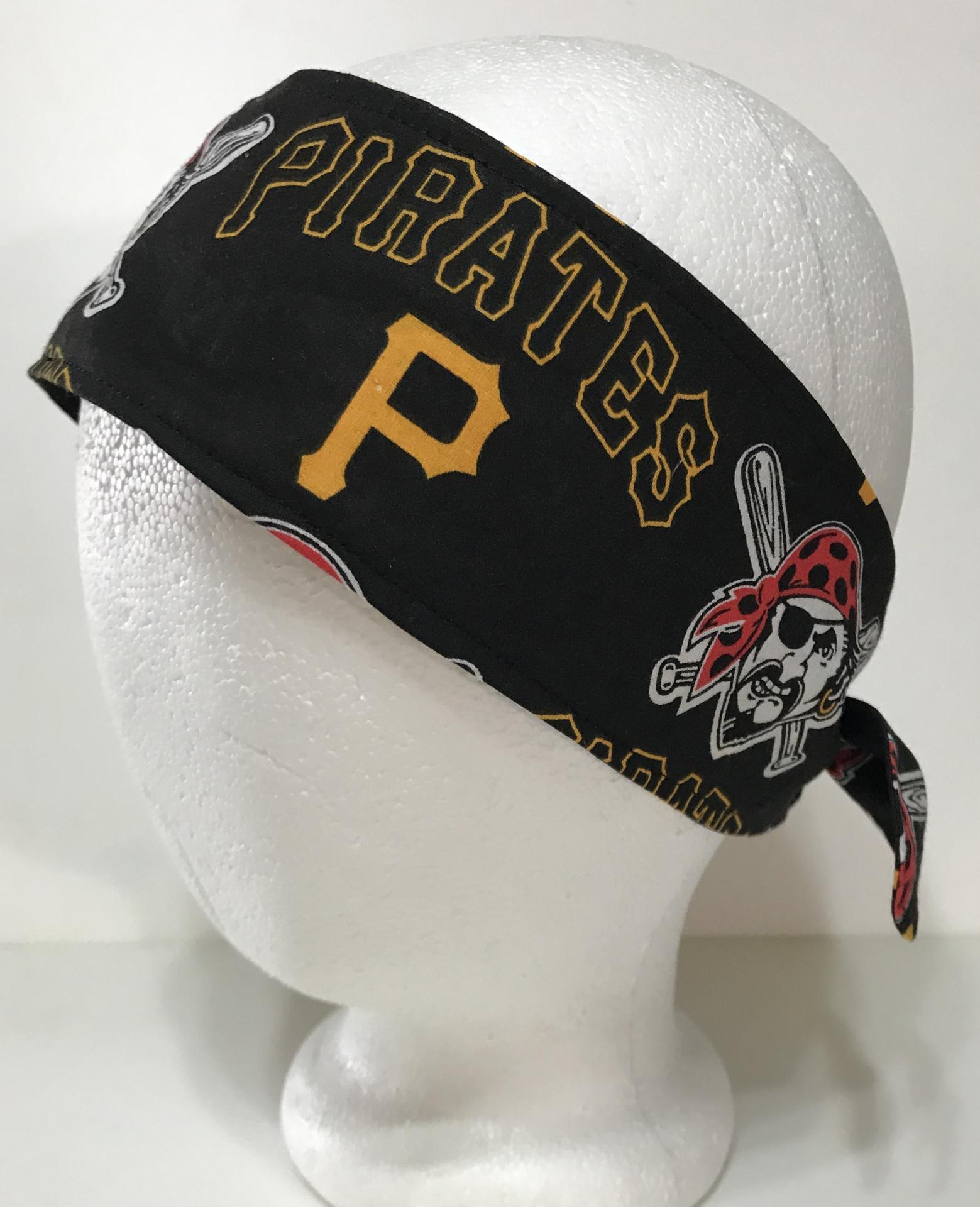 3” wide Pittsburgh Pirates hair tie, headband, pin up, self tie, scarf, neckerchief, retro, rockabilly, handmade