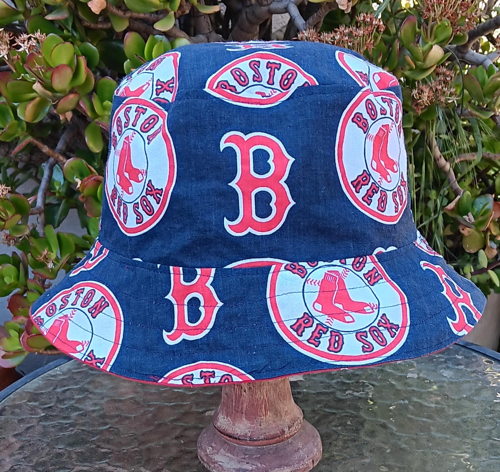 Boston Red Sox Bucket Hat, Reversible, Unisex Sizes S-XXL, handmade, cotton, summer fishing hat, sun hat, floppy hat