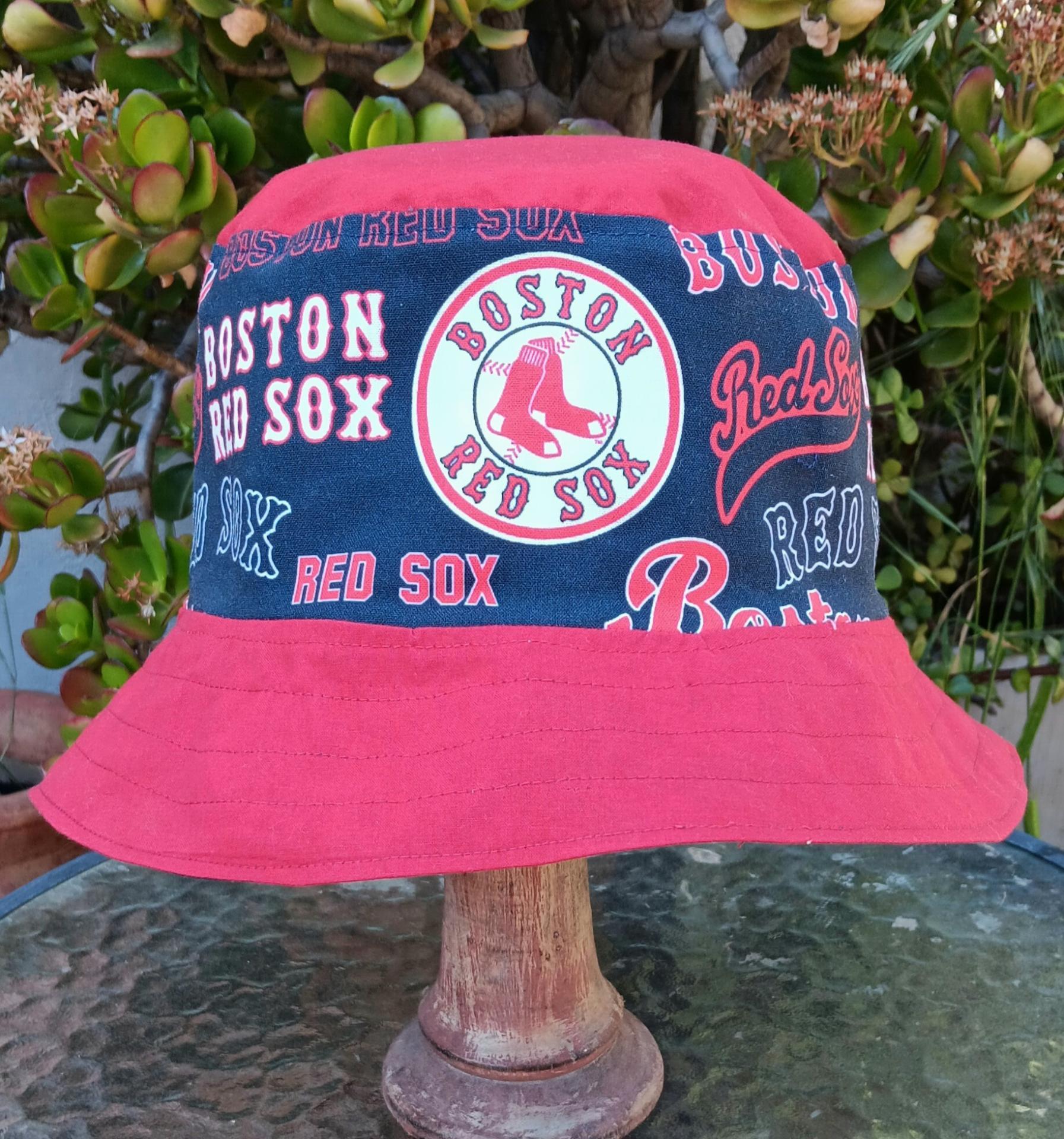 Boston Red Sox Bucket Hat, Reversible, Unisex Sizes S-XXL, handmade, cotton, summer fishing hat, sun hat, floppy hat
