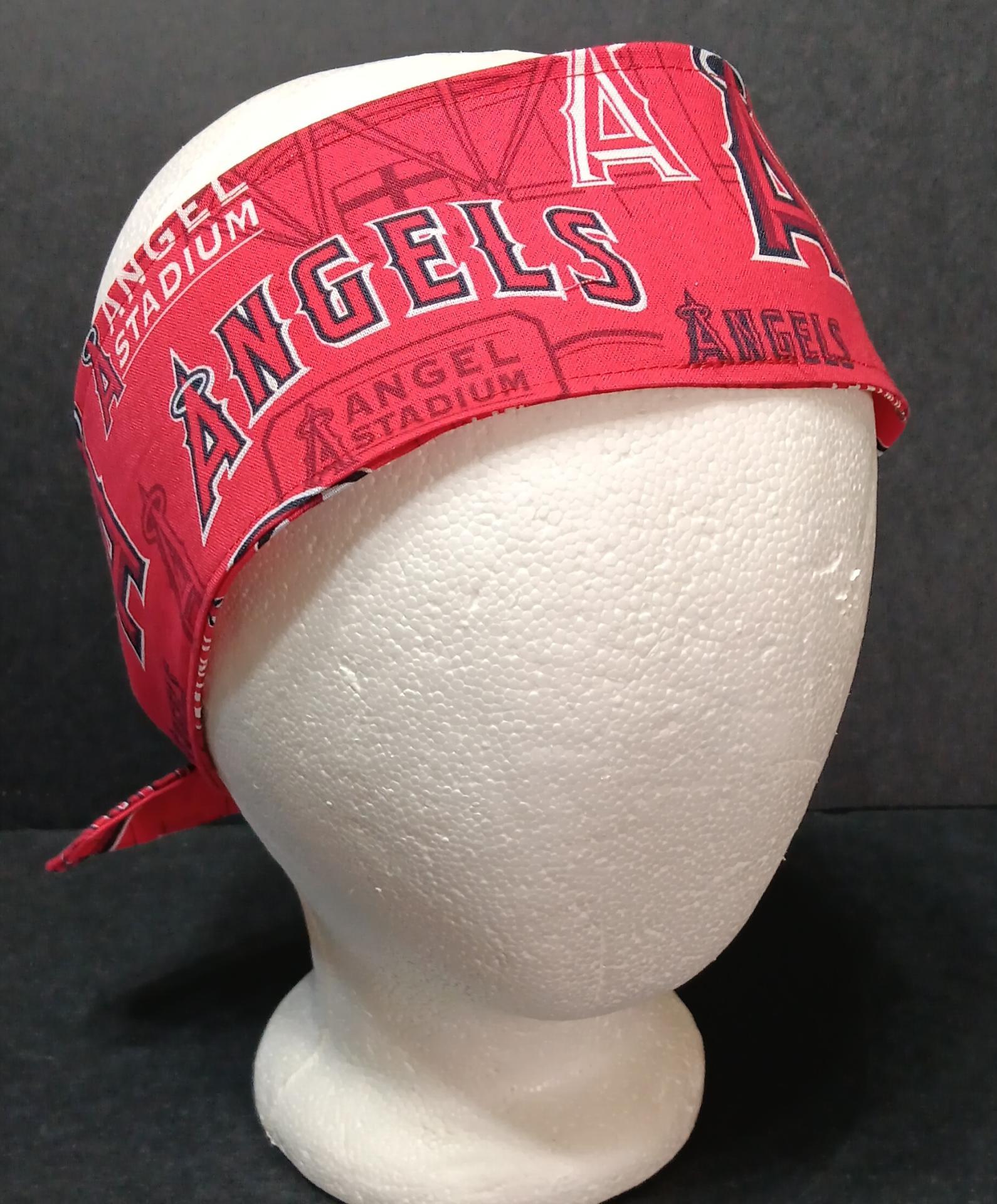 3” Wide Los Angeles Anaheim Angels headband, handmade, hair tie, scarf, pin up style, hair wrap, retro, rockabilly, neck scarf