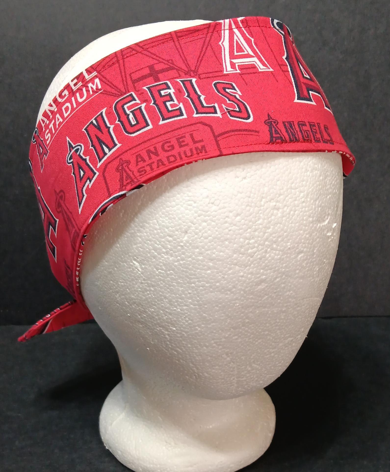 3” Wide Los Angeles Anaheim Angels headband, handmade, hair tie, scarf, pin up style, hair wrap, retro, rockabilly, bandana, scarf